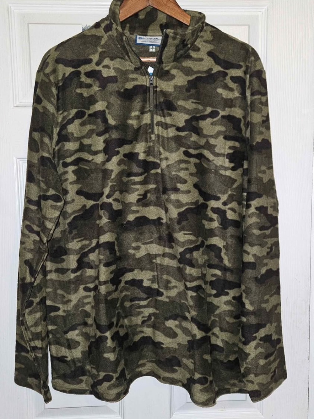 Men's Mountain Warehouse Camo Zip-Up Fleece Pullover - Olive Camo